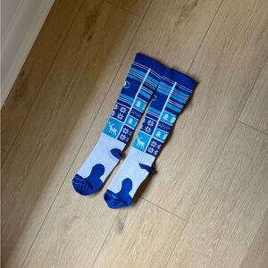 Blue Patterned Knee-High Socks